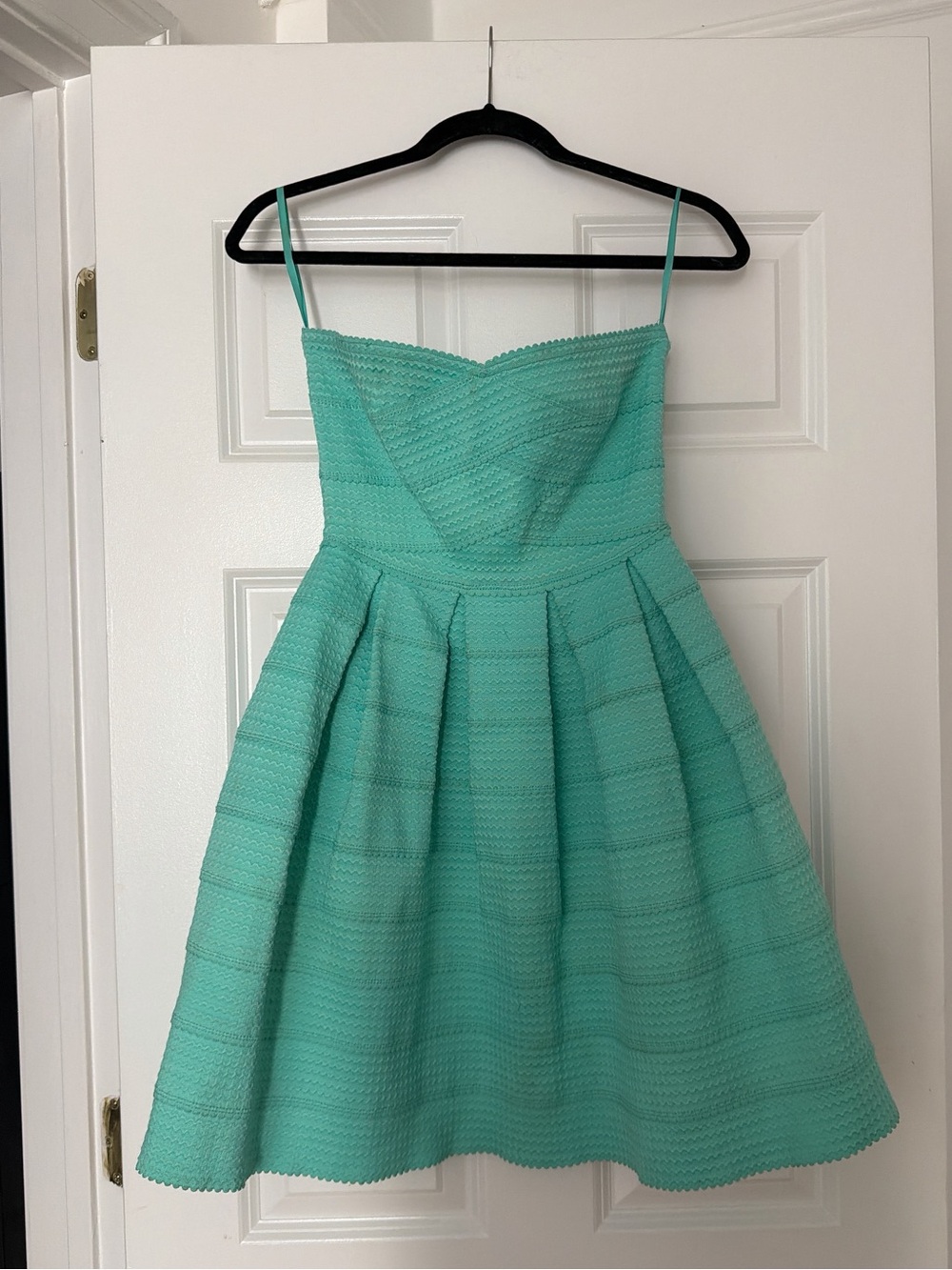 Strapless Mint Green Fit & Flare Dress